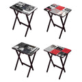 Paris Cafe TV Trays with Stand, Set of 4 O134