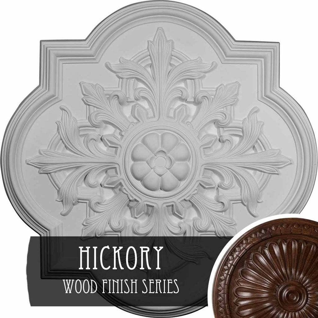 31 1/4x22OD x 2x22P Ceiling Medallion Hand-Painted Hickory F3069