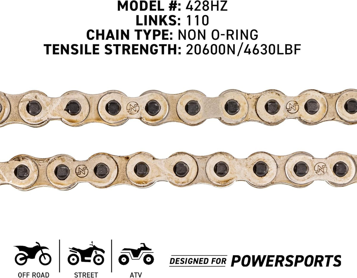 Drive Sprocket Chain Combo 428HZ Standard 110 Links Pack of 2 U10426