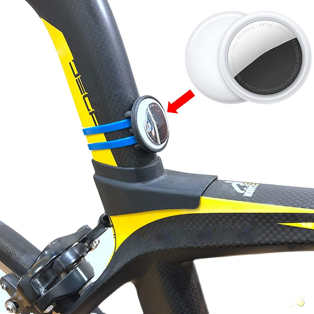 Motorcycle Bicycle Handlebar Tie Fixed Holder Shell Seatpost Mount Protective Case for AirTag I81117