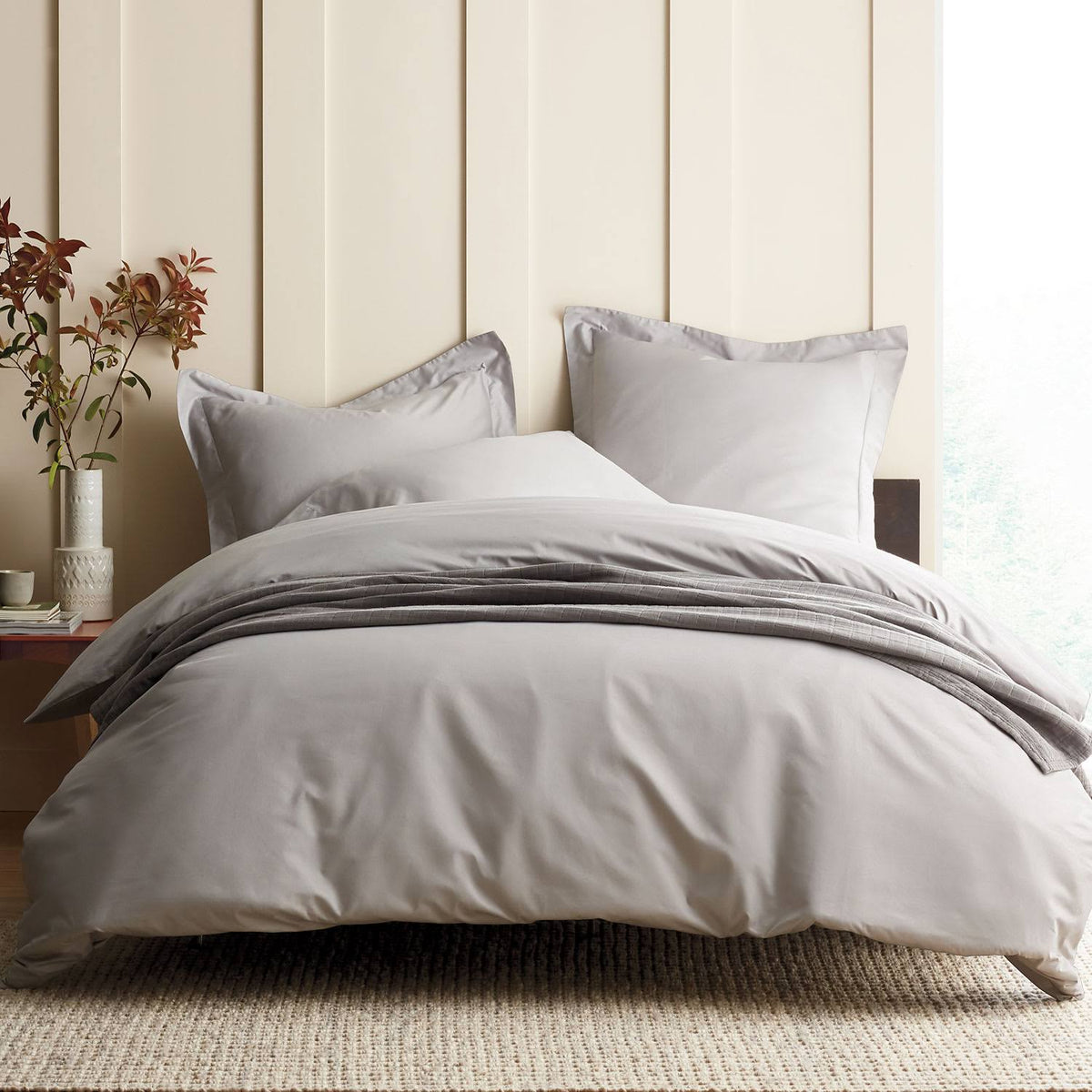 Cream Ivory Supima Cotton Sateen Fitted Sheet California King Q582288