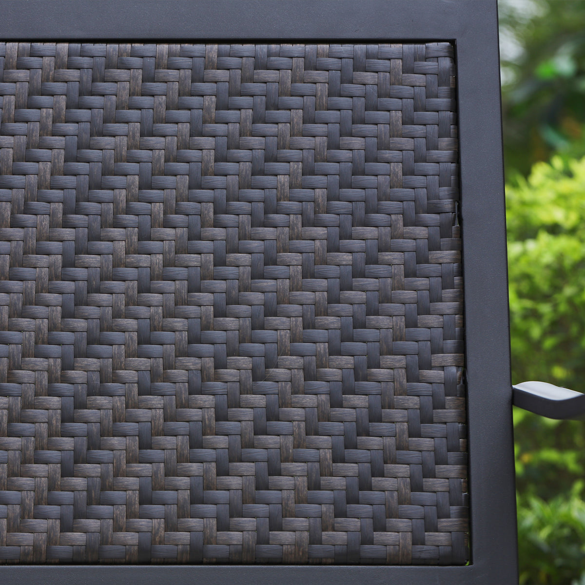 2-Piece Patio Rattan Wicker Armrest Chairs with Beige Cushion H8669