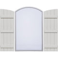 Rustic Faux Wood Shutters with Elliptical Arch Top Y241097