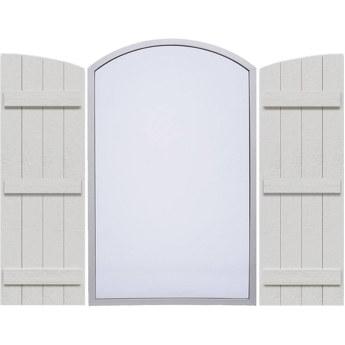 Rustic Faux Wood Shutters with Elliptical Arch Top Y241097