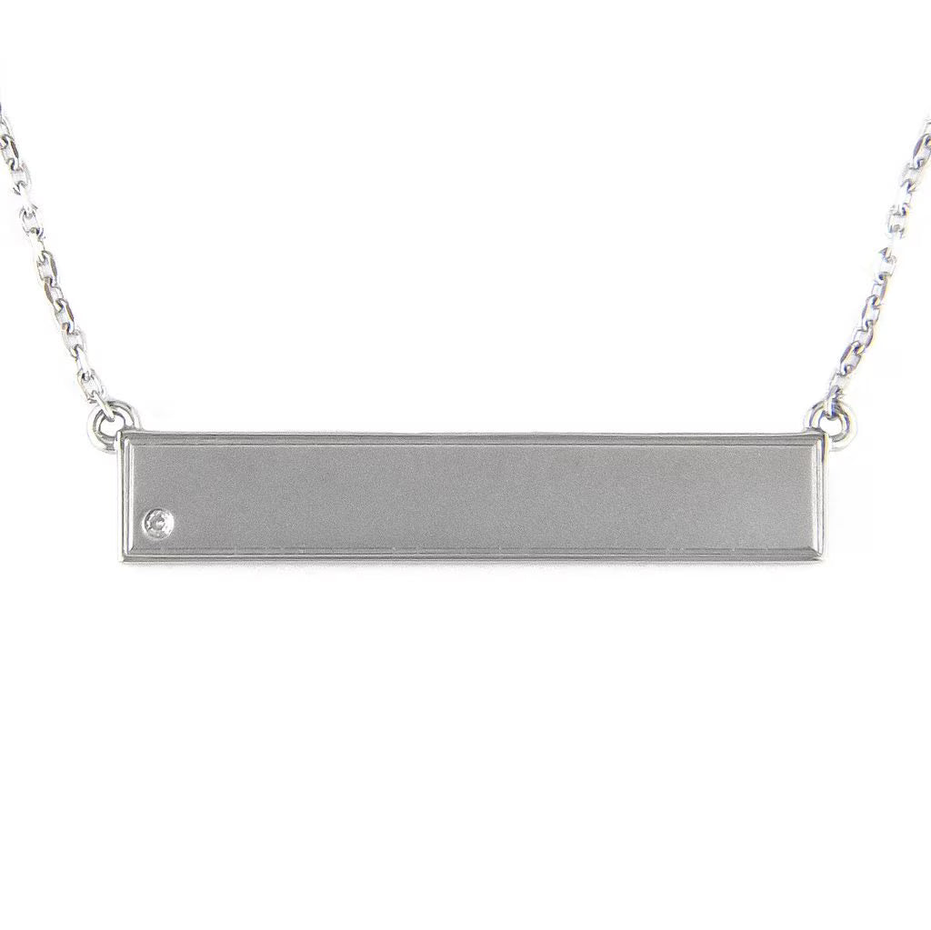 Silver Diamond Bar Necklace (16+2") J982059
