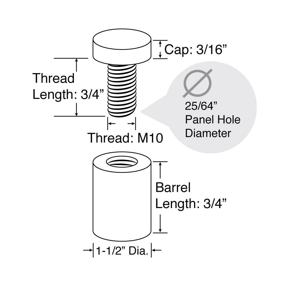 48 Piece Brushed Finish Stainless Steel Standoff B960033
