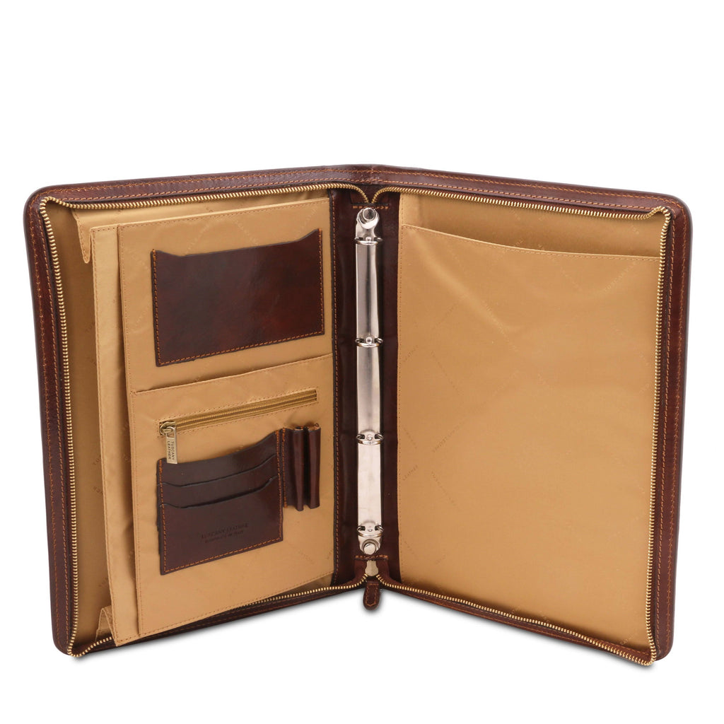 Black Leather Document Case with Ring Binder Z142212