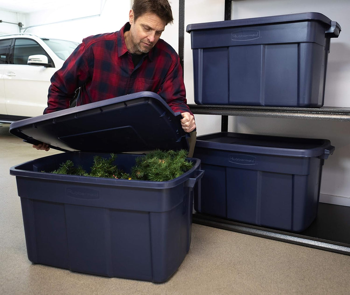 31 Gal Dark Indigo Blue Storage Container, 6 Pack M39722