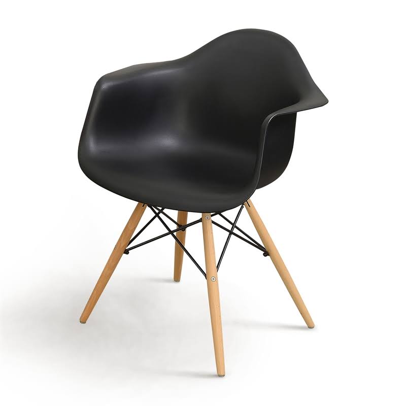 Black Plastic Dining Arm Chair (Set of 2) H66300