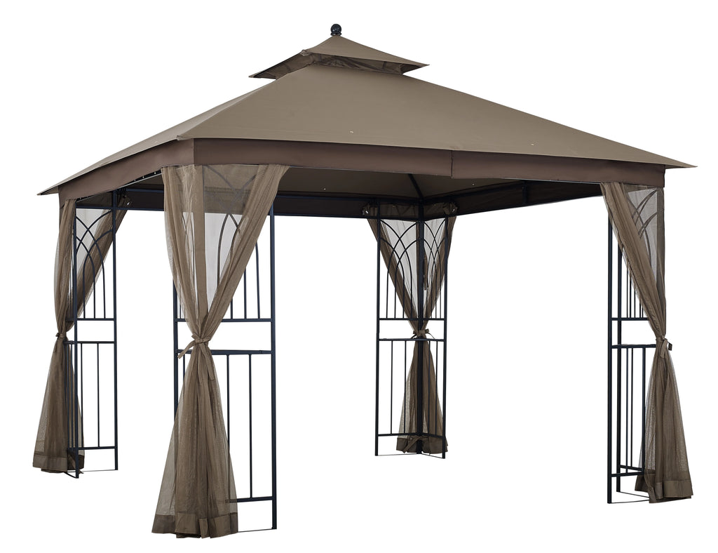 10' x 10' Gazebo with Mosquito Net and Corner Shelves U49173