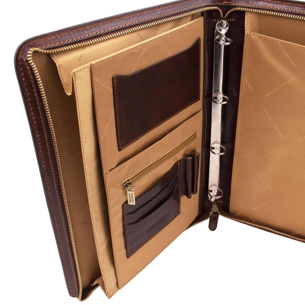 Black Leather Document Case with Ring Binder Z142212
