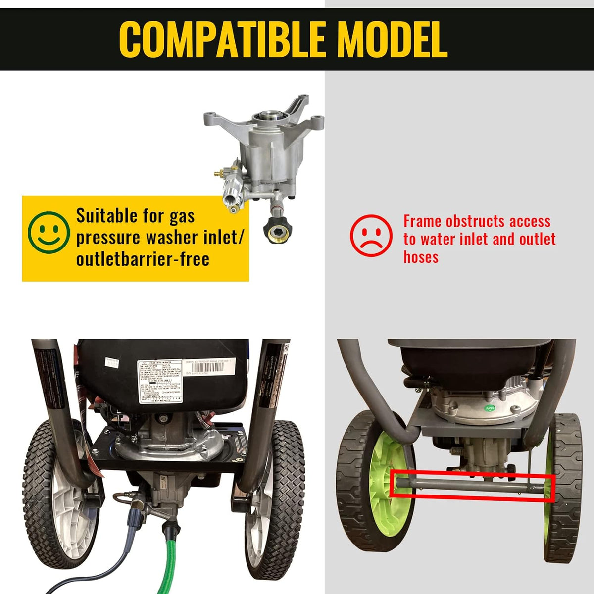 Vertical 3200 PSI Pressure Washer Pump with 7/8 Shaft 2.4 GPM U36678