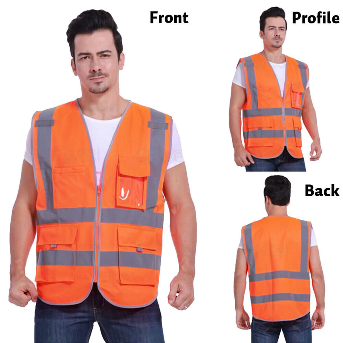 Safety Orange M Size 4 Pack Safety Vest G434