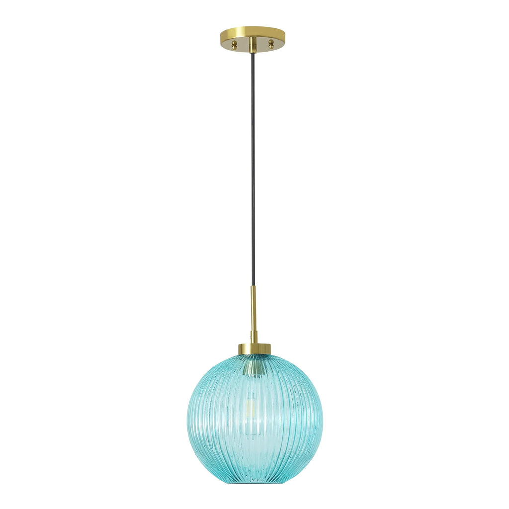 Ribbed Glass Globe Pendant I7484