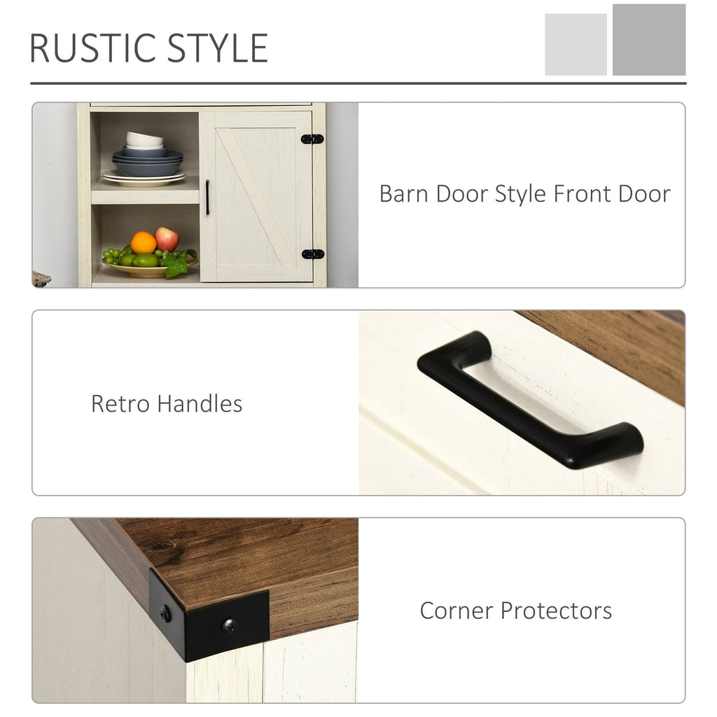 Rustic Barn Door Storage Cabinet Buffet Sideboard Light Oak J7914