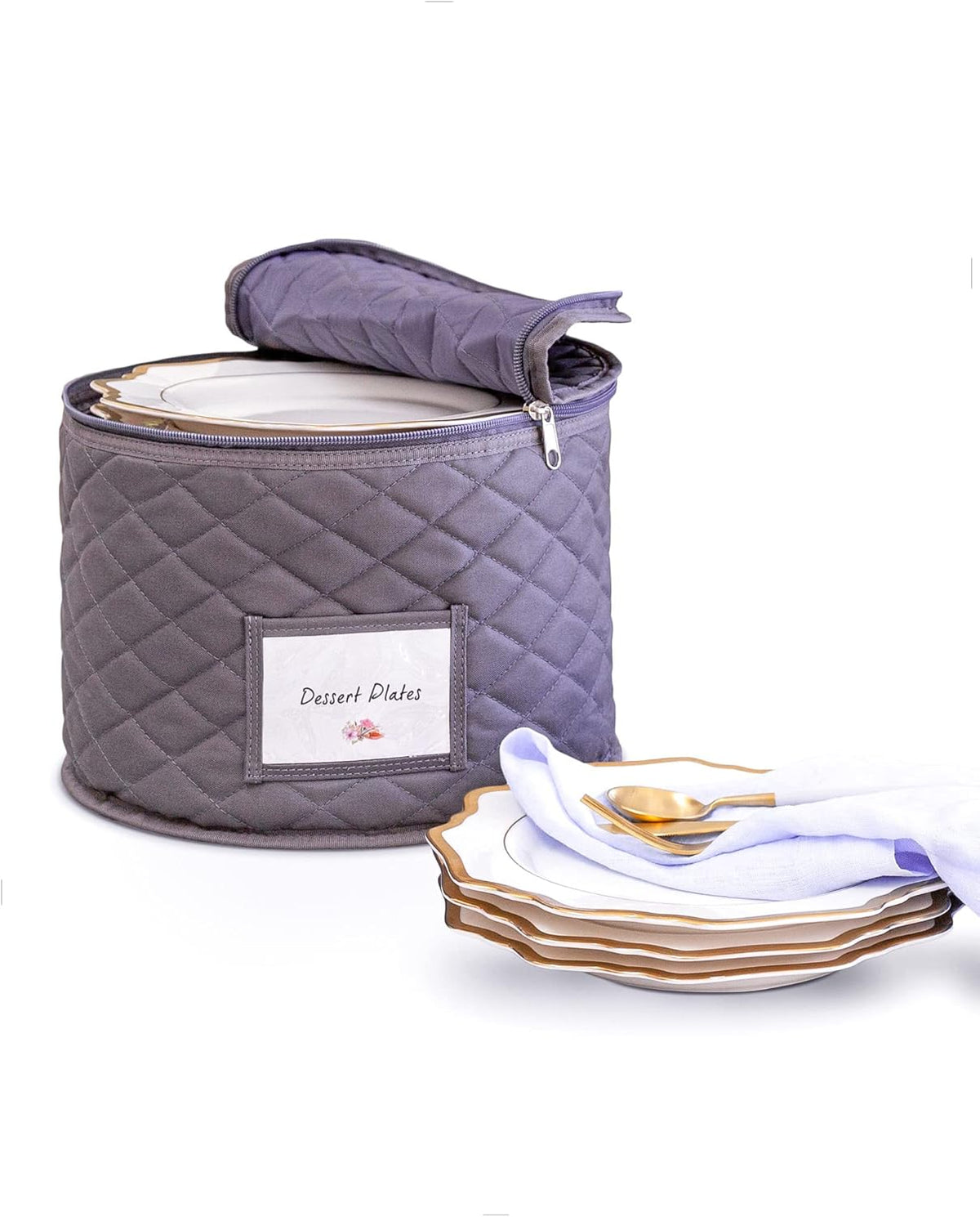 12 Dinner Plate Storage Case with Thick Felt Dividers G10981