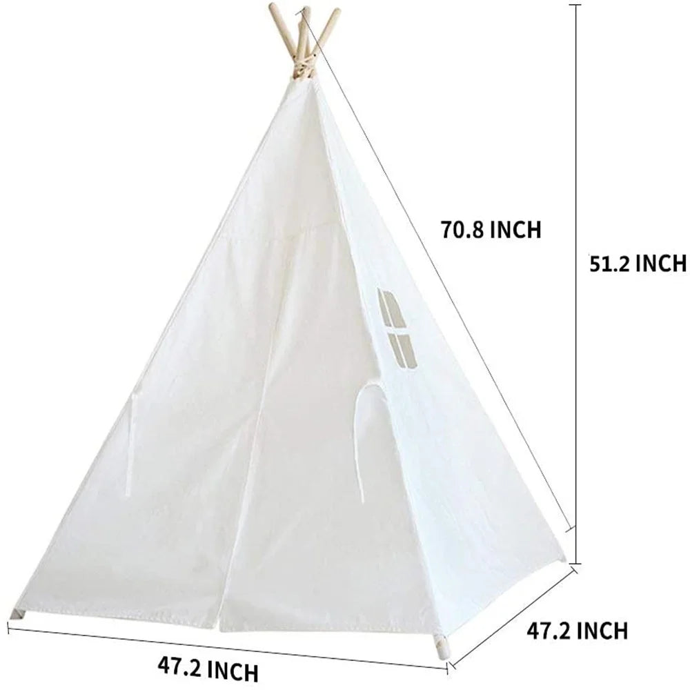 Canvas Teepee Tent for Kids with Window Z7067