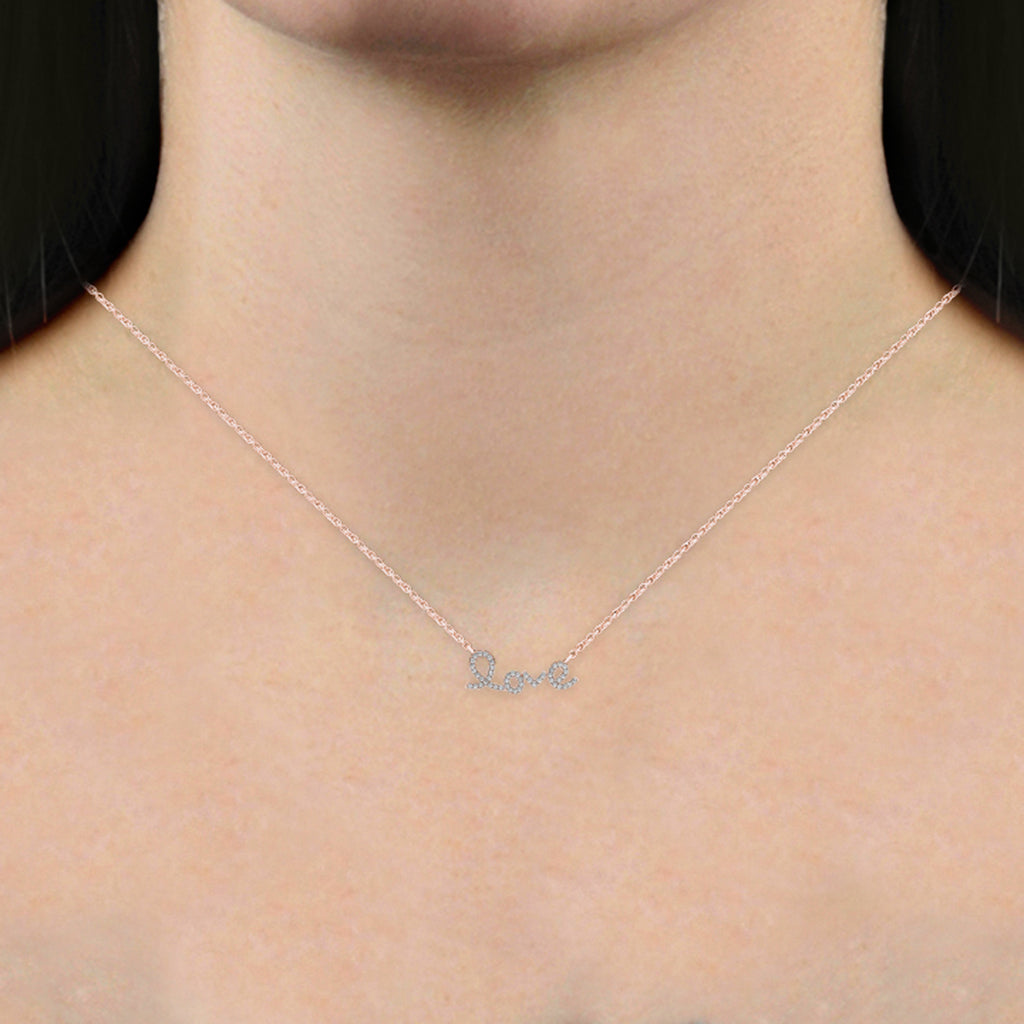 10K Rose Gold Diamond Necklace W73437