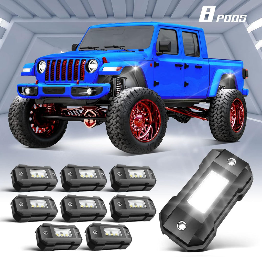 White 12 Pod Waterproof LED Rock Lights G770