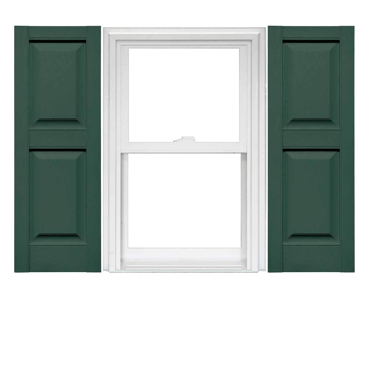 Forest Green Raised Panel Vinyl Shutters (1 Pair) 14.75 x 59 L345