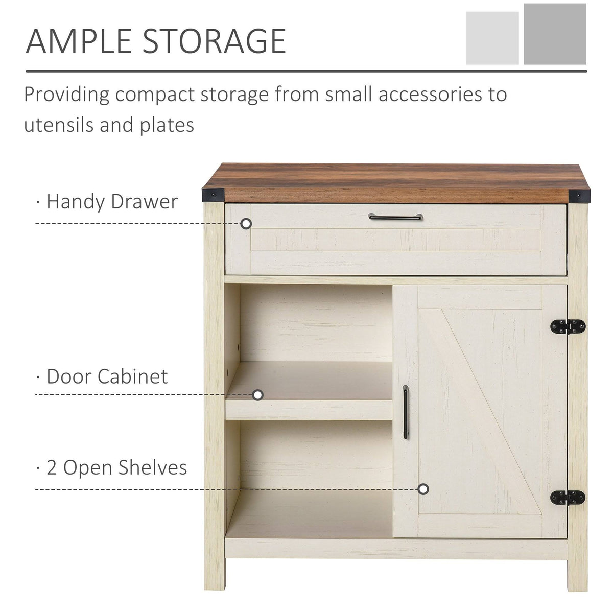 Rustic Barn Door Storage Cabinet Buffet Sideboard Light Oak J7914
