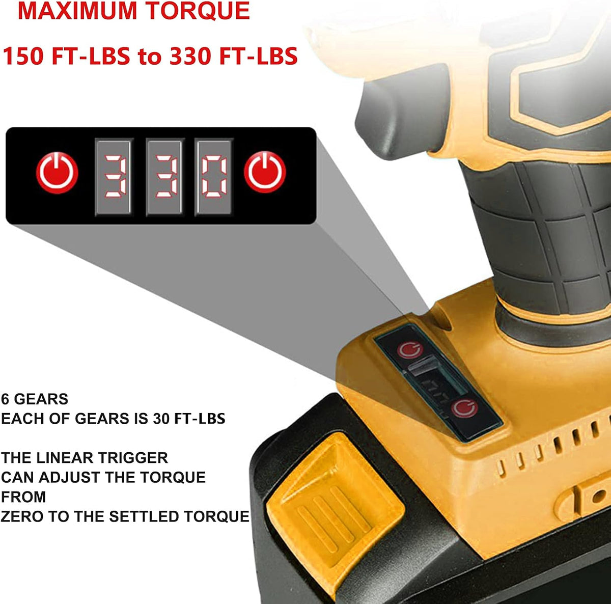 Cordless Impact Wrench Set with 2 × 4.0 Ah Battery, 1/2 Inch Chuck, Brushless Motor F356997