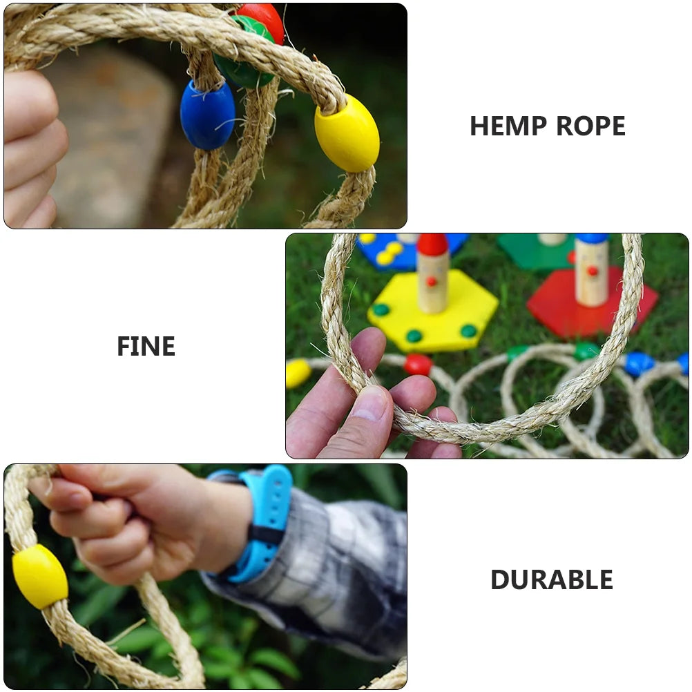 10 PCS Natural Rope Ring Toss Kids Toys Z982