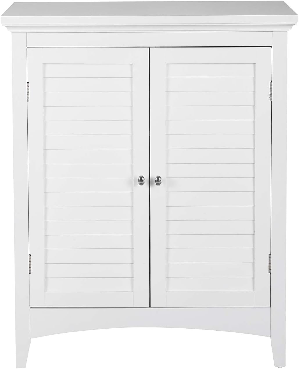 White Freestanding Floor Cabinet with 2 Shutter Doors 2 Adjustable Shelves D581805