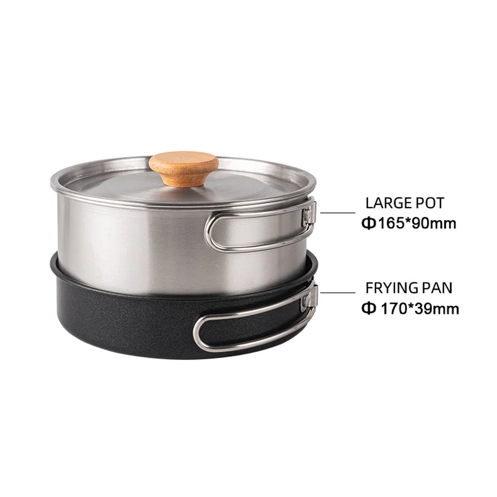 Stainless Steel Cookware Set with Pot Frying Pan Kettle H74732