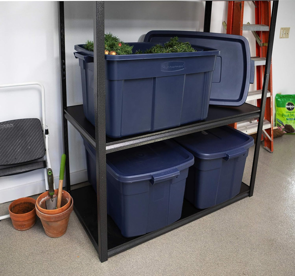 31 Gal Dark Indigo Blue Storage Container, 6 Pack M39722