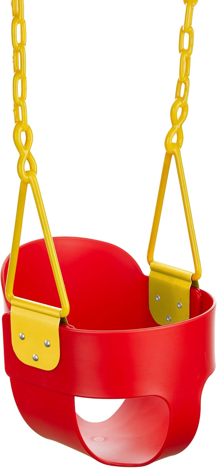 Red Toddler Swing with Chain and Carabiners P105746