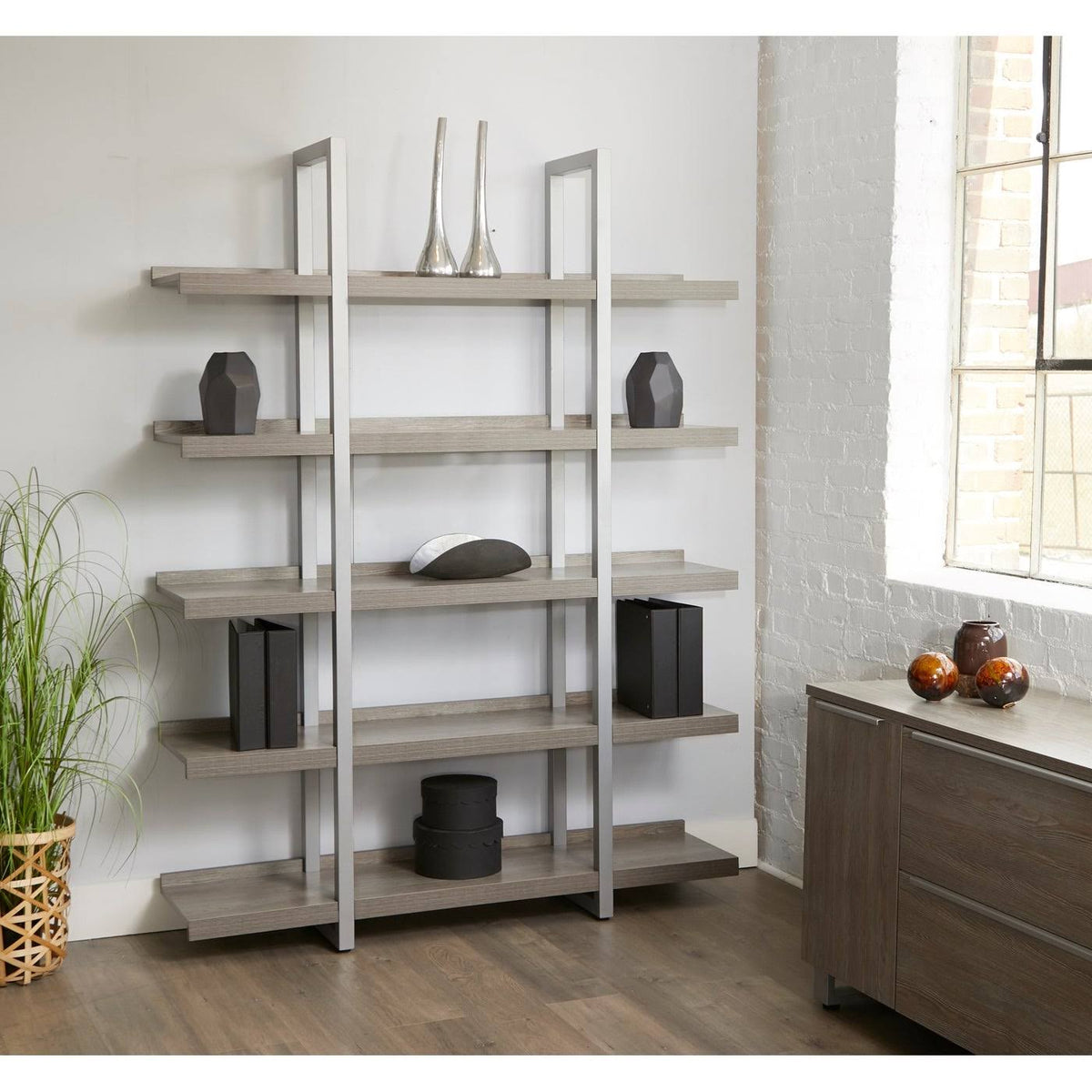5 Shelves Open Bookcase in Espresso O7490