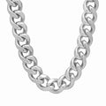 14mm Rhodium Plated Cuban Link Chain Necklace, 30 inches D981178