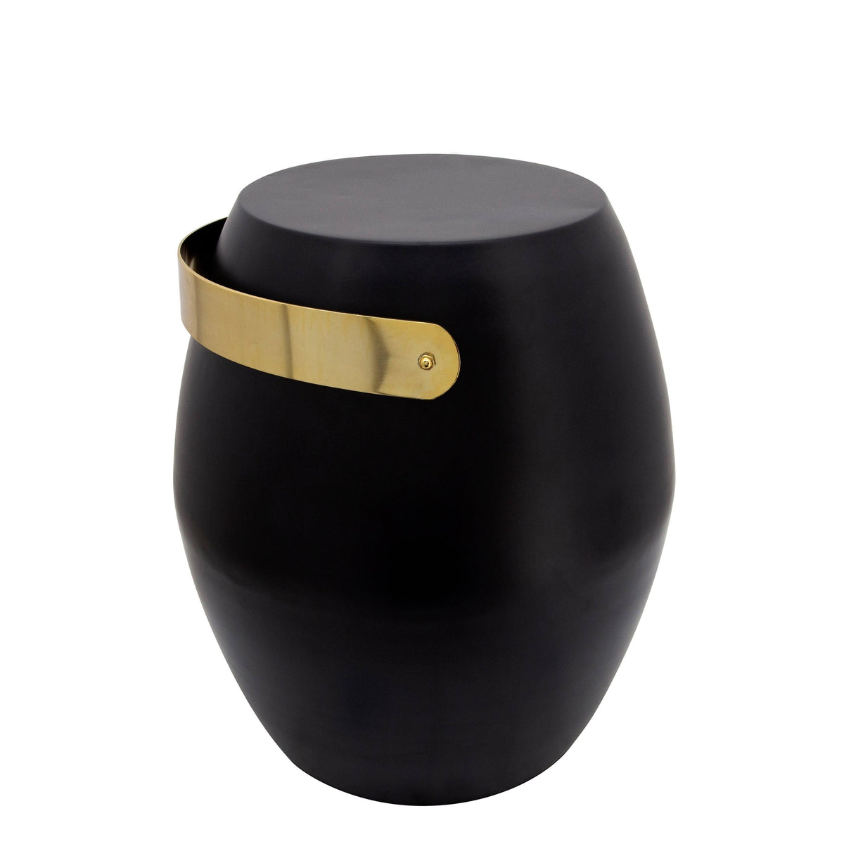 Black Metal Barrel Accent Table M59315