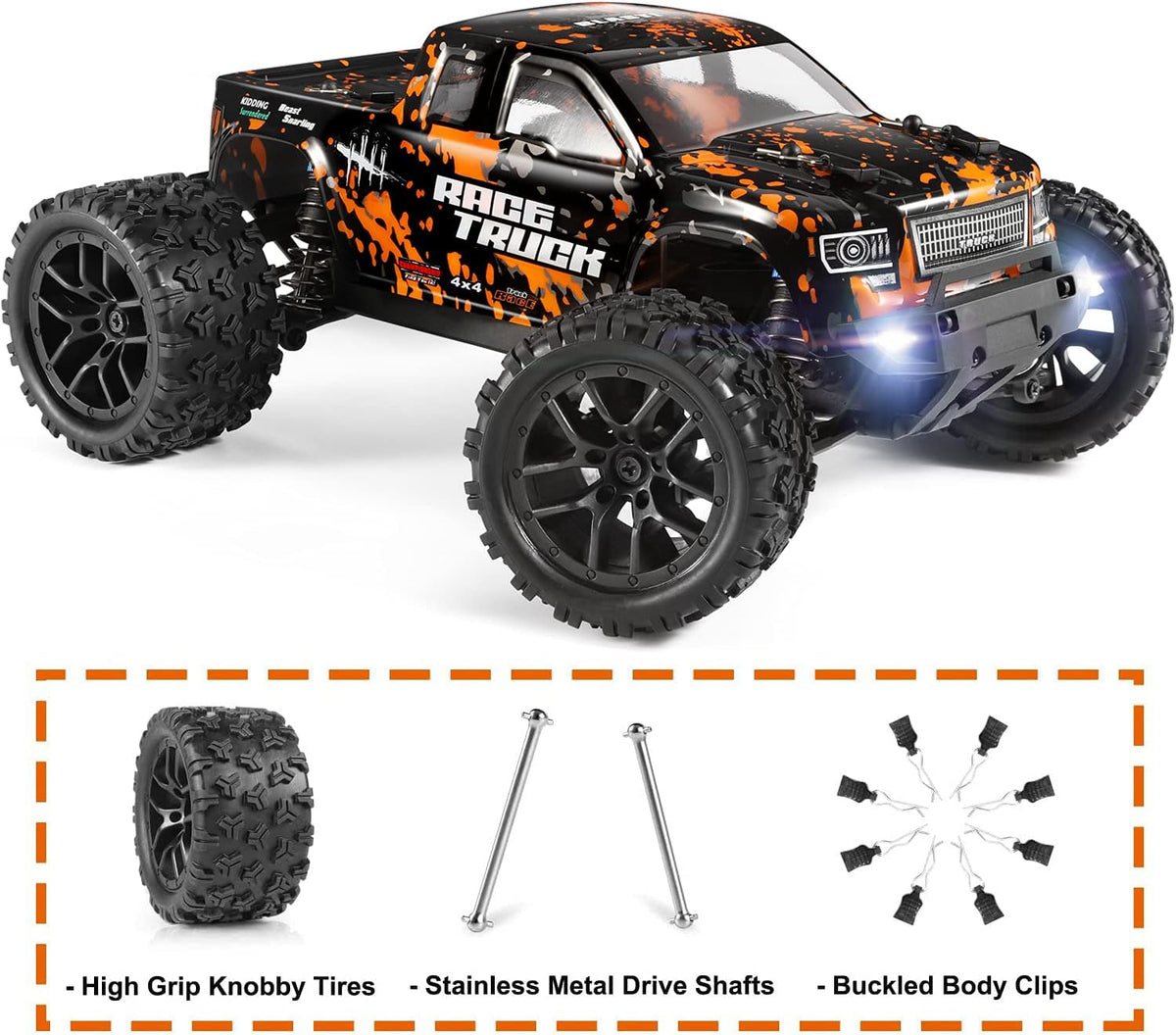 1:18 Scale 4X4 RC Monster Truck with 2 Batteries V4062
