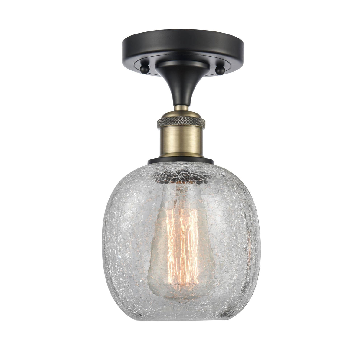 Black Antique Brass Semi-Flush Mount Light G5594
