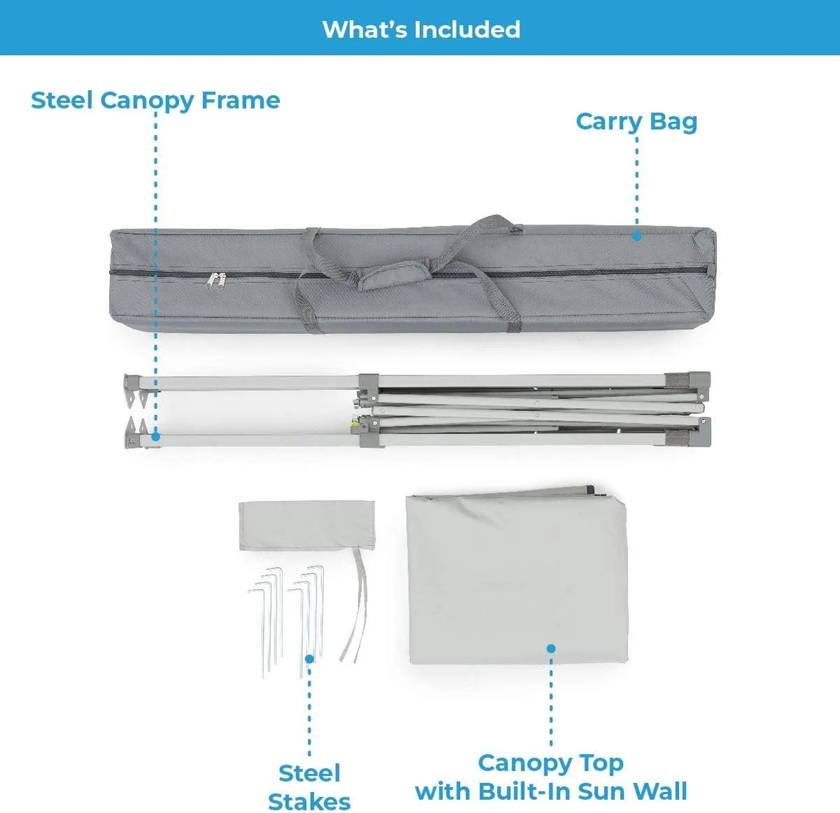 Gray 8 ft x 8 ft Canopy Tent with Carry Bag Y5211