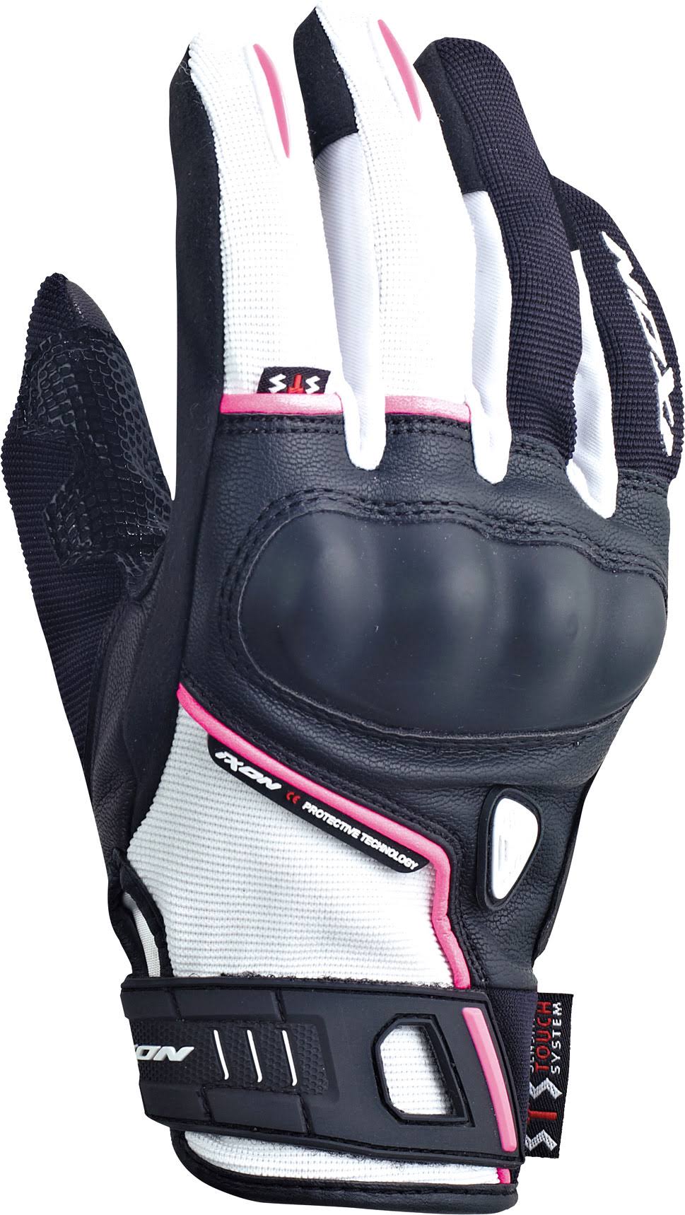 Black White Lady Motorcycle Gloves T6344