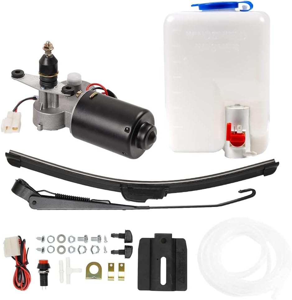 12V UTV Windshield Wiper Kit with Washer Pump, Pack of 2 Z26470