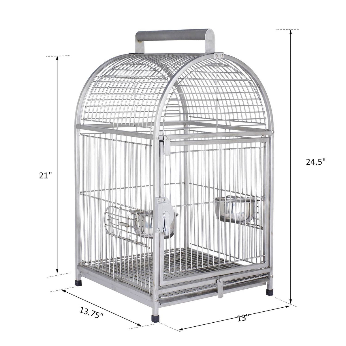 Dome Top Stainless Steel Travel Bird Cage A72709