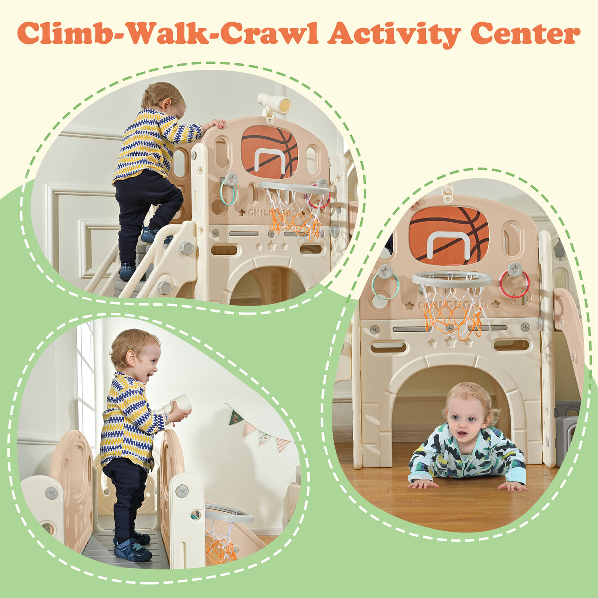 Freestanding Castle Playhouse Slide for Kids E183