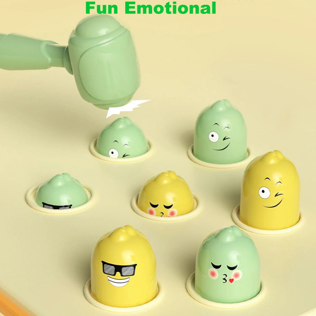 Whack a Mole Game Hammering Pounding Learning Toy with Cute Duck Friction Powered Car, Mallets, Baby Early Developmental Board Games F7074