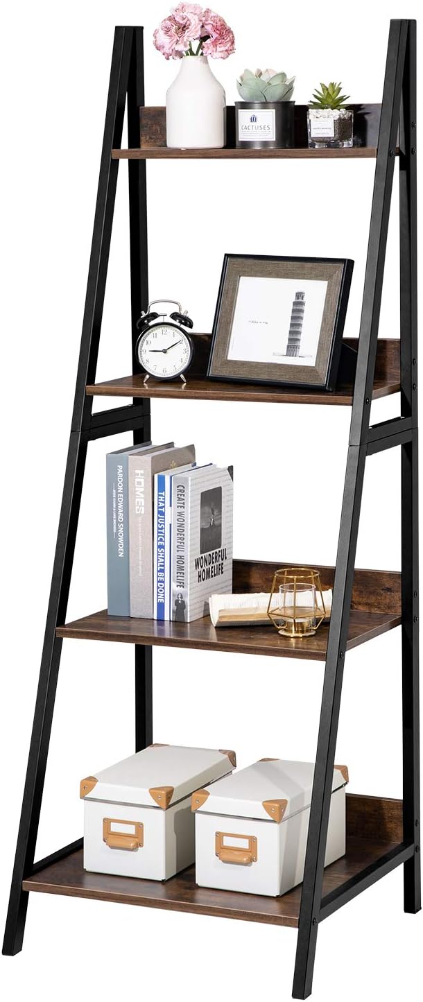 Black 4 Tier Ladder Bookshelf F6673