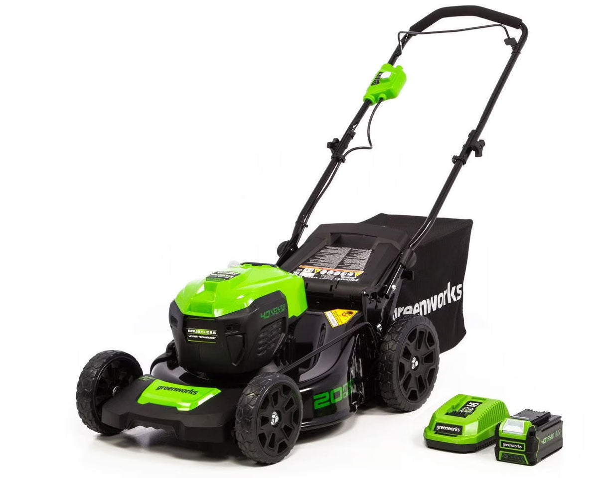 40V 20" Brushless Push Lawn Mower with 4.0 Ah Battery & Quick Charger E485875