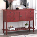 Red Console Table with 6 Drawers and 1 Cabinet O86633