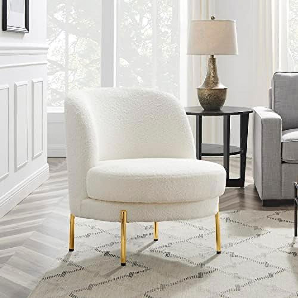 Sherpa Accent Chair with Golden Metal Legs L229