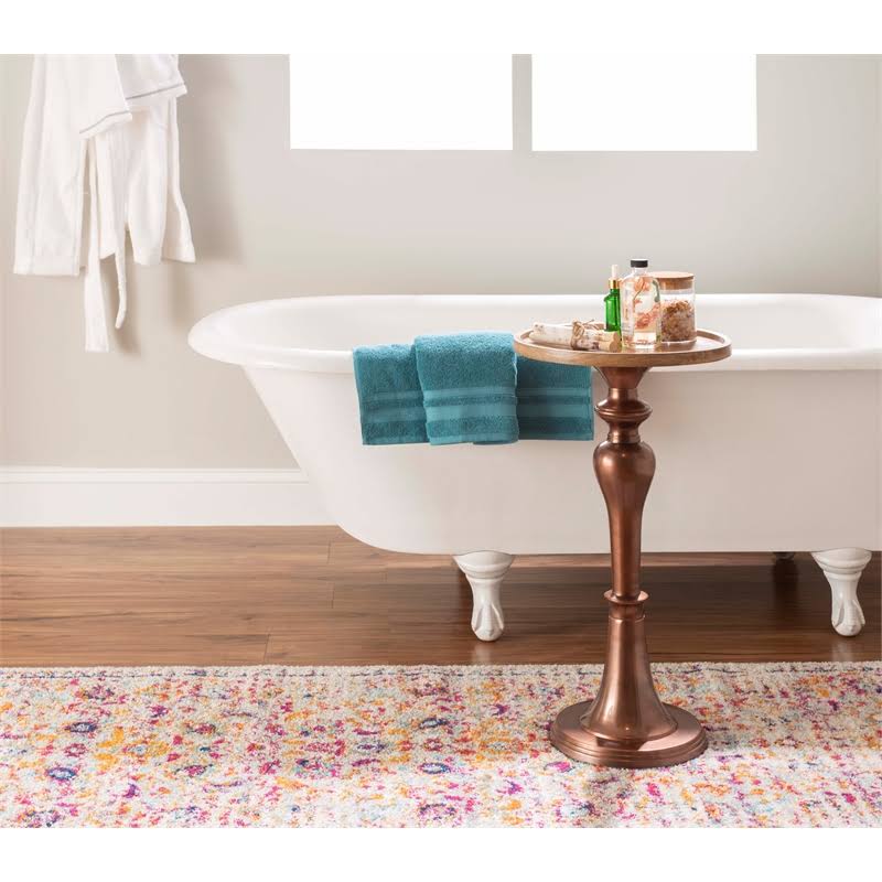 Copper Wood and Aluminum Side Table H33269