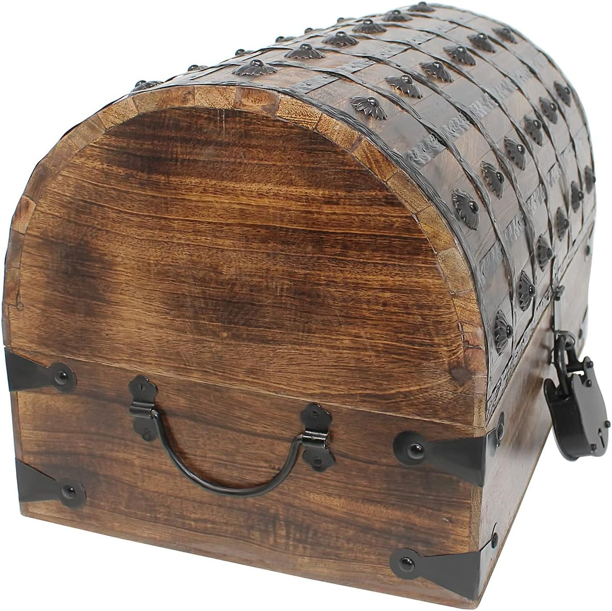Pirate Treasure Chest with Iron Lock and Skeleton Key, X-Large 16 x 11 x 10.5 L9119