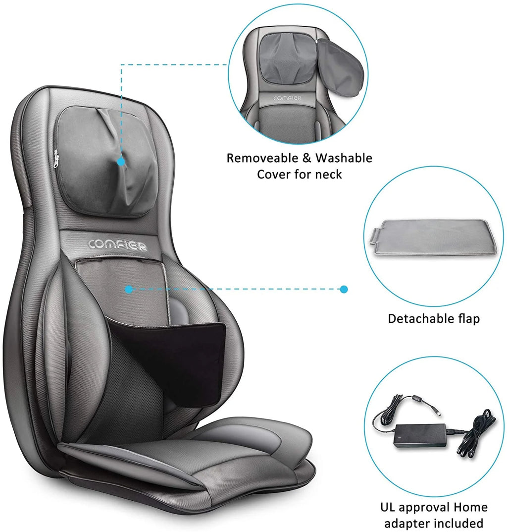 Neck & Back Massager with Air Compress Shiatsu Vibration Seat Cushion L87524