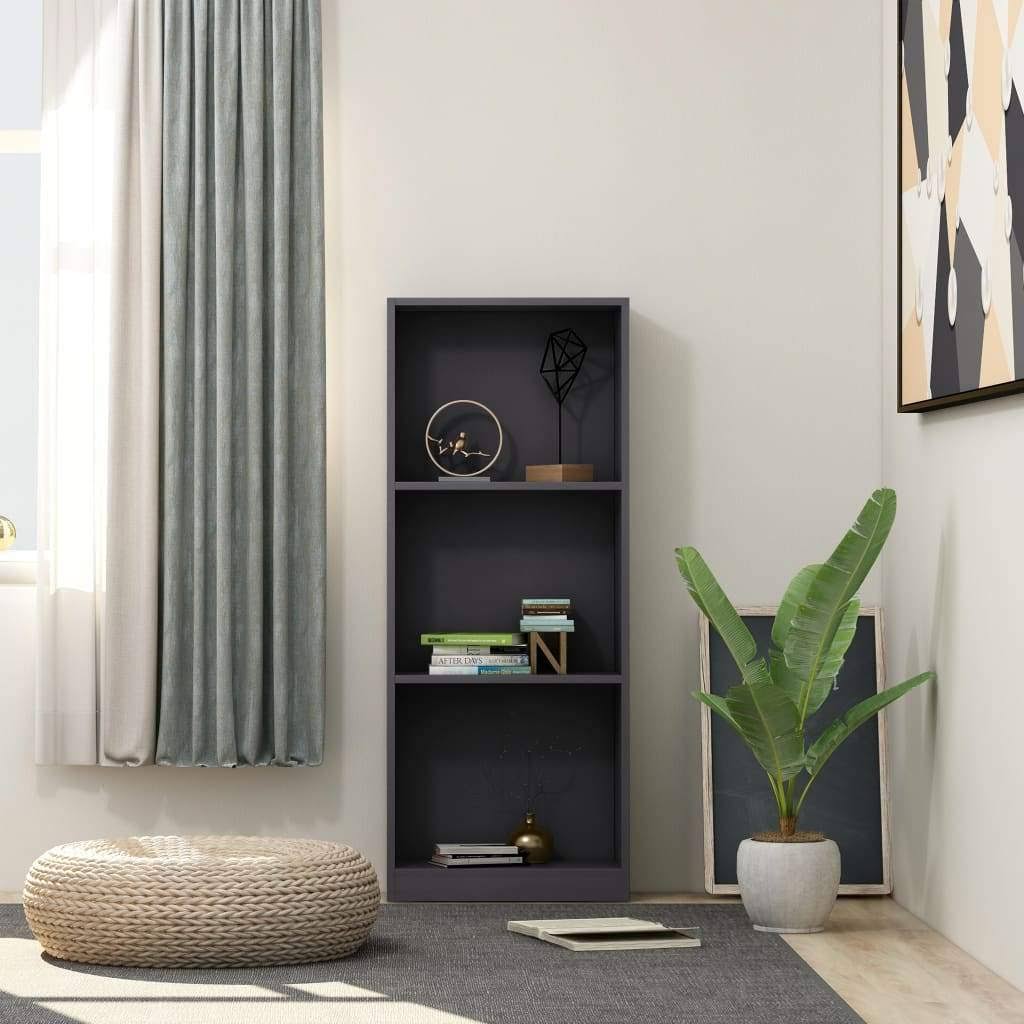 5-Tier Chipboard Book Cabinet Concrete Gray Q142